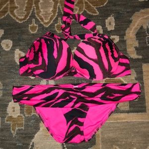 Victoria’s Secret Bombshell Pink Bikini Zebra 36b